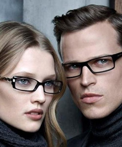 Model wearing Hugo Boss glasses