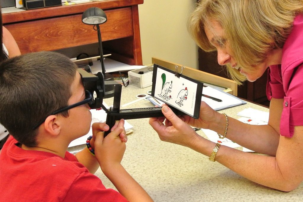 young boy vision therapy