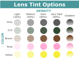 eyeglass lens tint