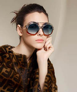 Model wearing Fendi sunglasses