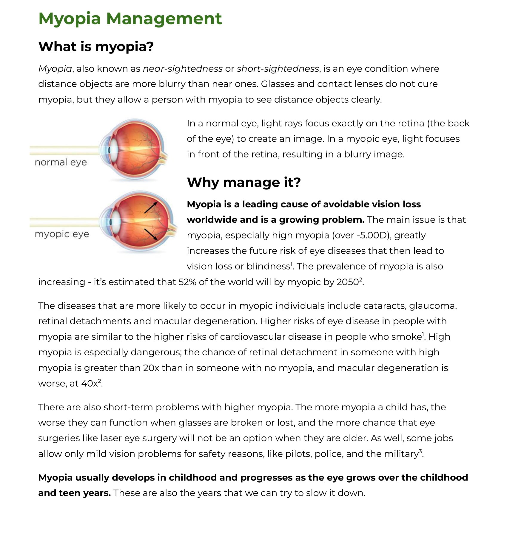 Myopia Control   Overview Handout 11122