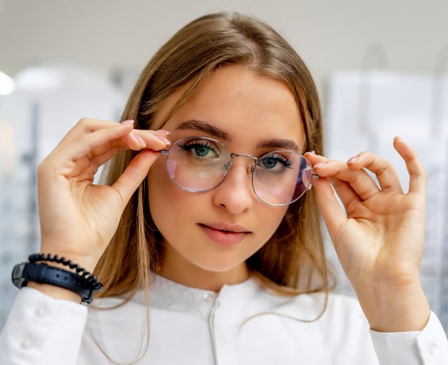 young woman wearing eyeglasses