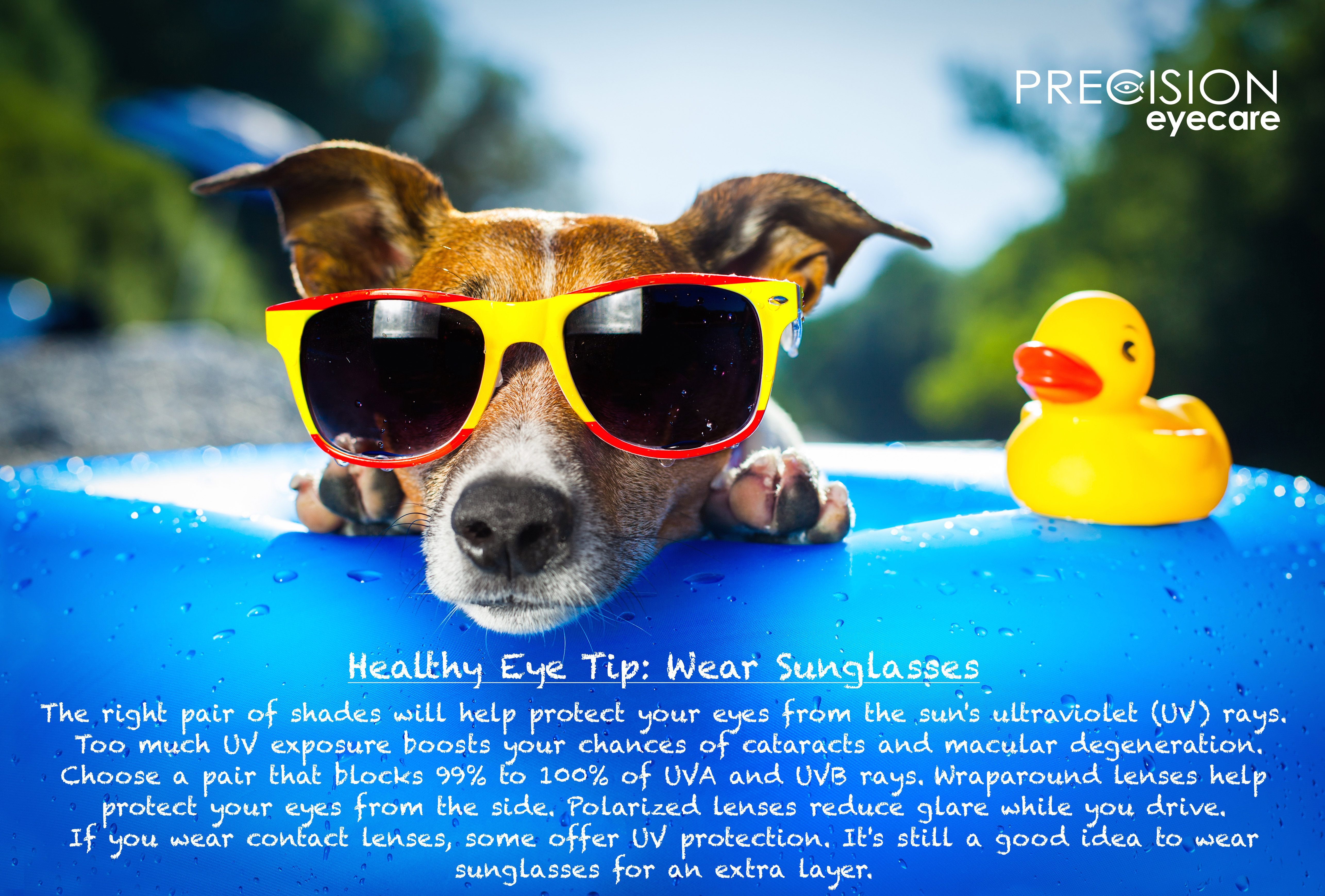 Healthy Eye Tip Wear Sunglasses