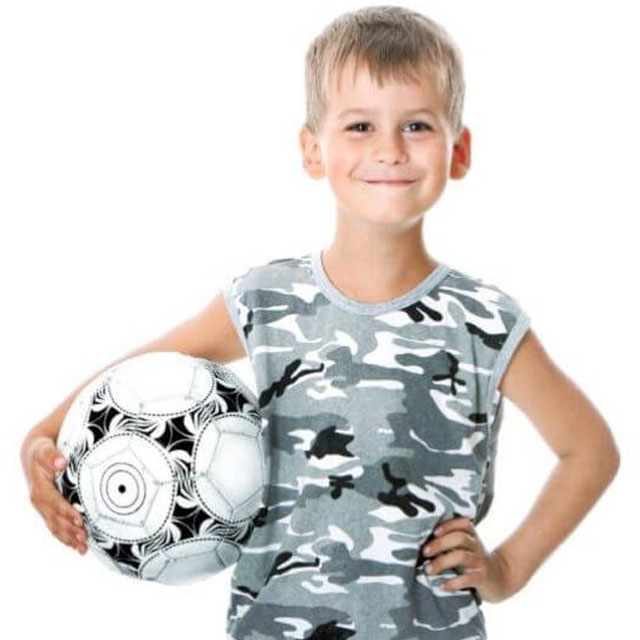 boys with soccer ball