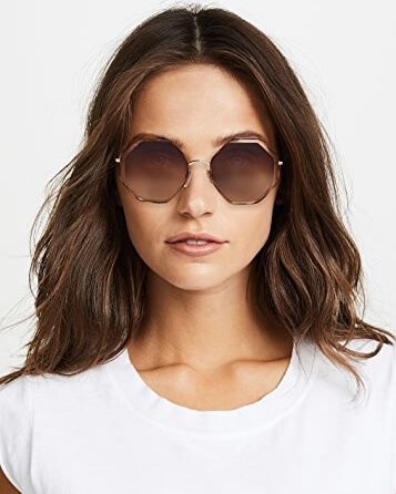 Model wearing Chloe sunglasses