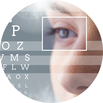 woman with eye focus