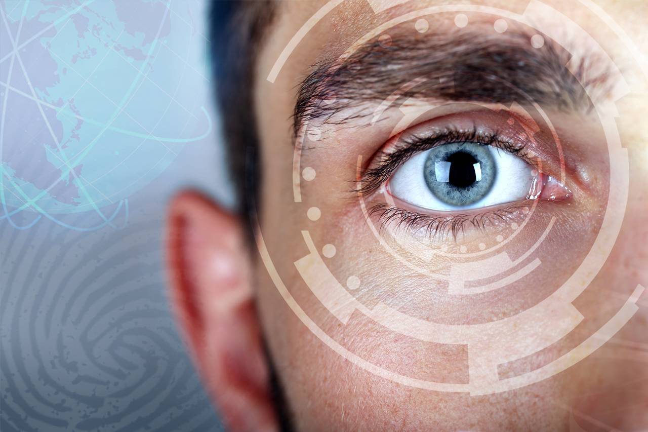illustration of eye technology male