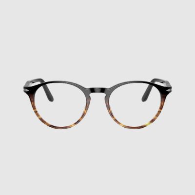 pair of striped brown persol eyeglasses