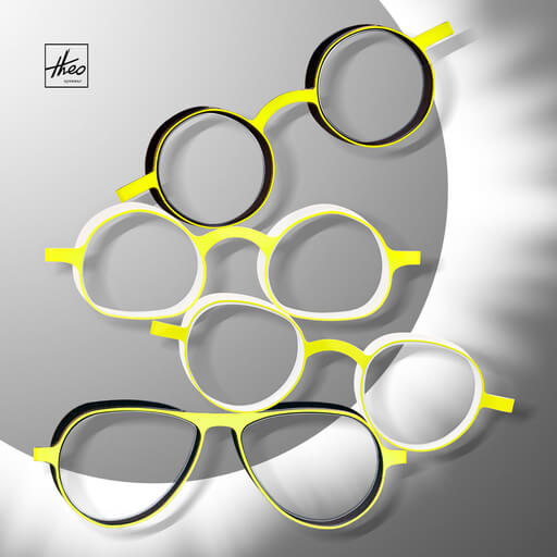 multiple pairs of theo eyeglasses