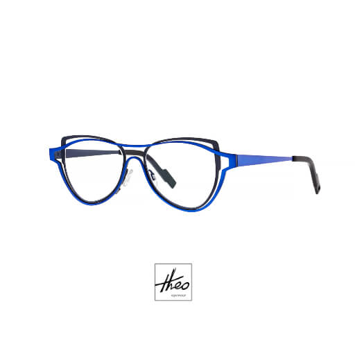 pair of blue eyeglasses