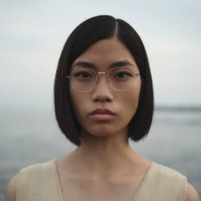 asian woman wearing mykita eyeglasses 400x400