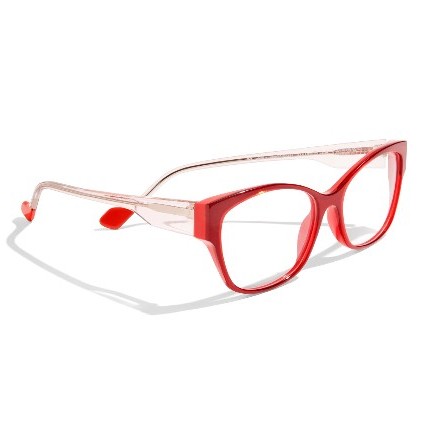 pair of red and pink face a face eyeglasses