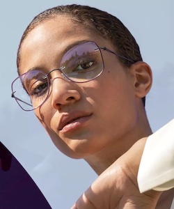 african american woman wearing silhouette eyeglasses