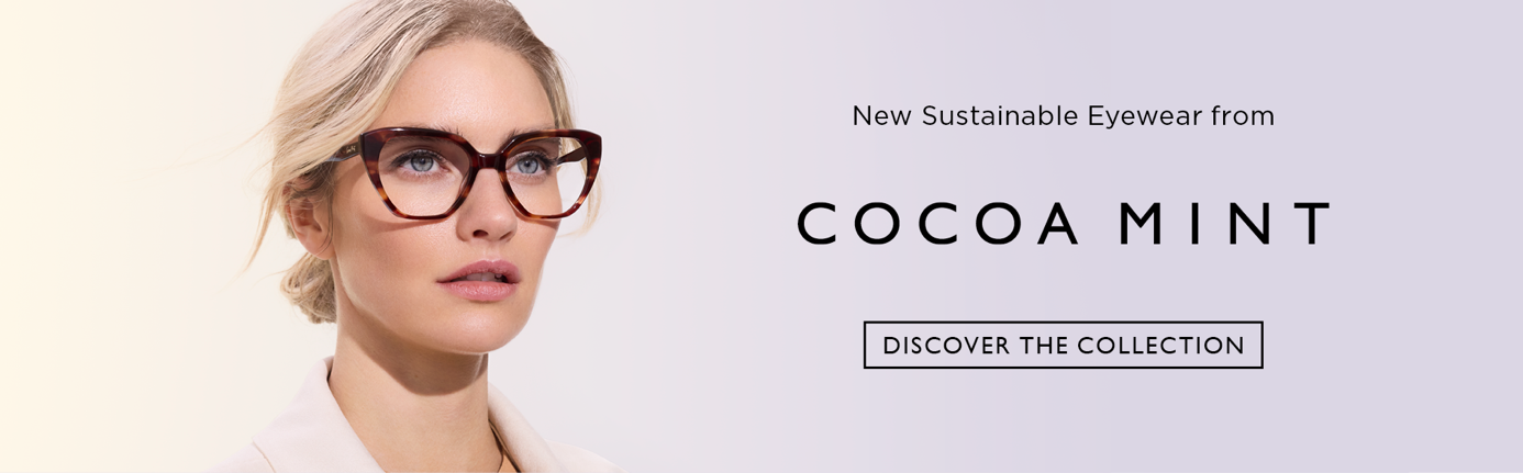 Model Wearing Cocoa Mint Designer Optical Frames