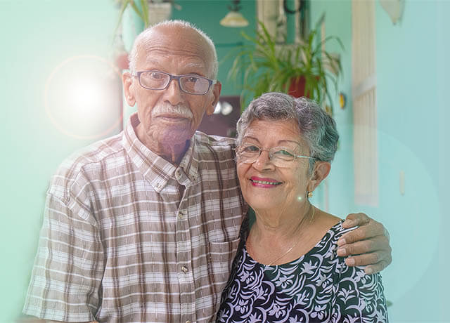 ocular diseases management - elderly couple wearing eyeglasses