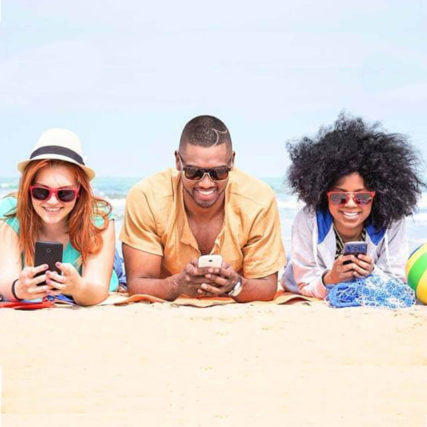 Happy three People on the Beach with Sunglasses 01 427x427
