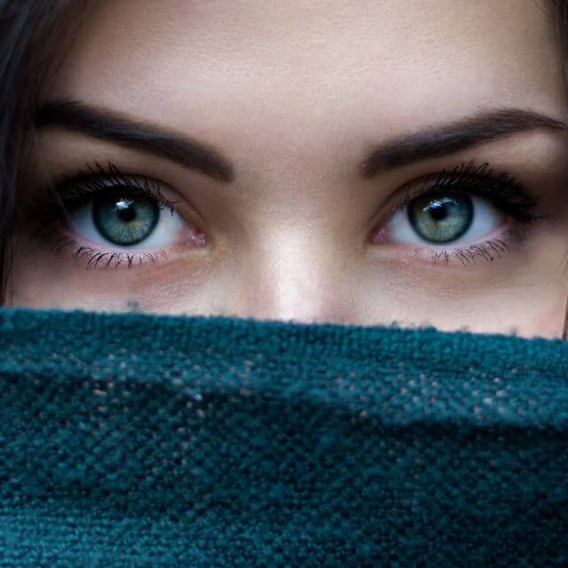 Woman Eyes Scarf Over Face 1280x853 640x640