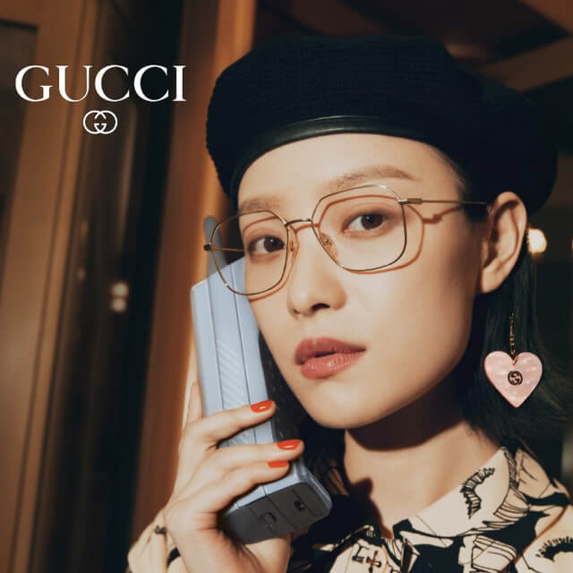 woman wearing gucci eyeglasses 640×640