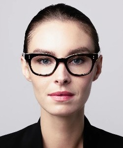 woman wearing dita eyeglasses 250x300