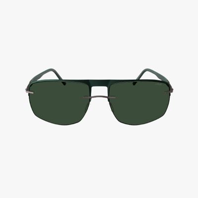 pair of dark green silhouette sunglasses
