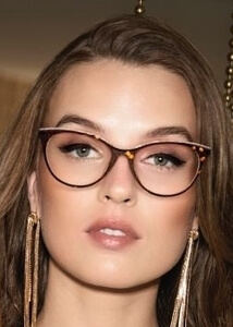 Model wearing bebe eyeglasses