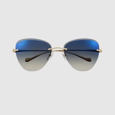 pair of blue colored cartier sunglasses
