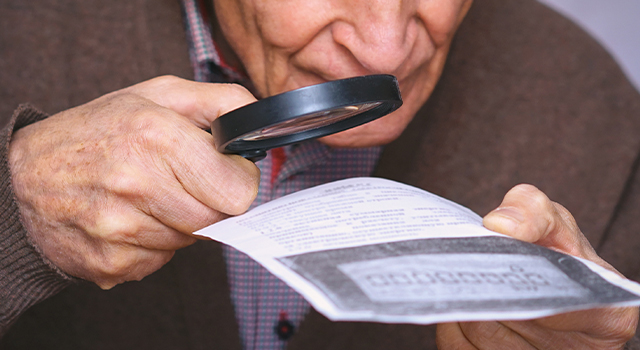 reading with low vision magnifier