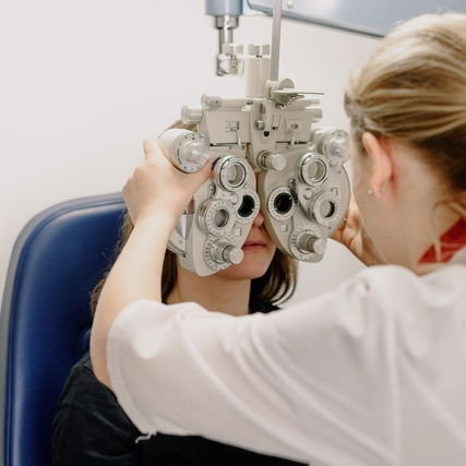 woman at an eye exam_427x427