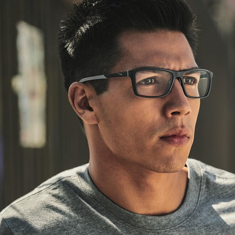 man wearing designer eyeglasses in Elk Grove, California