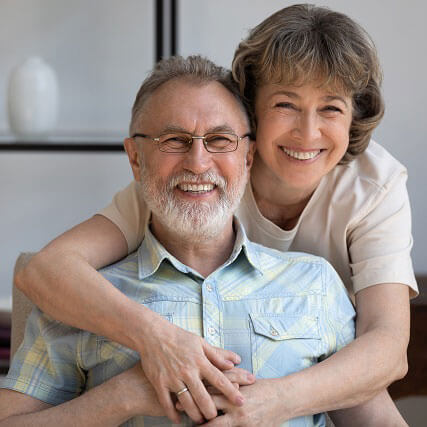 senior couple embracing opt