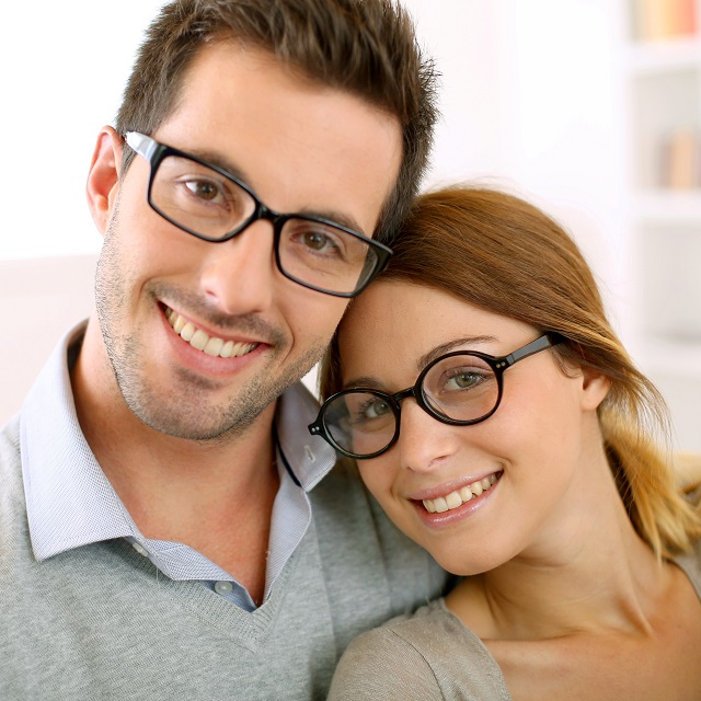 Couple wearing eyeglasses in Colorado Springs