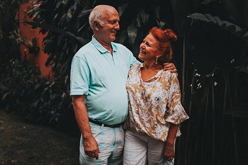 happy old couple