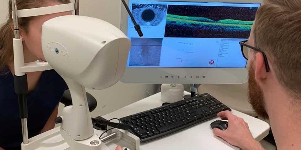 Optos scan patient eye exam