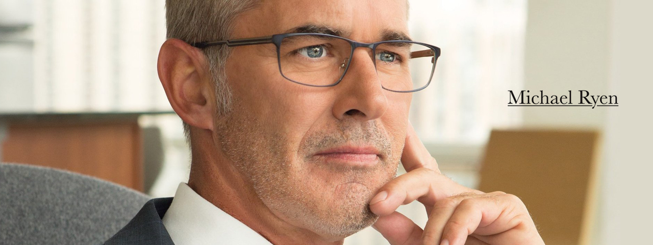 Man Wearing Michael Ryen Designer Eyeglass Frames