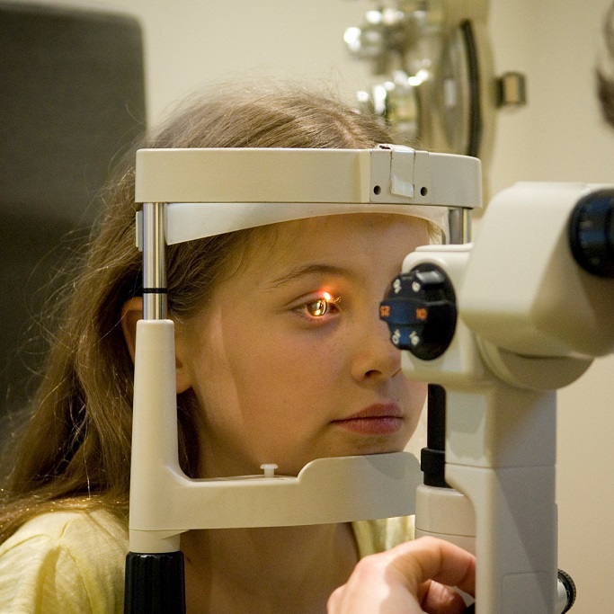 little girl taking an eye exam in Fitzroy North
