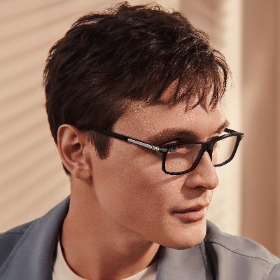 man wearing montblanc eyeglasses