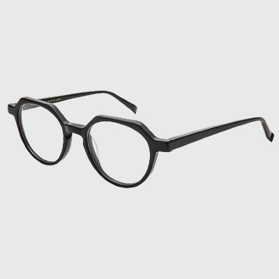 pair of black rimmed bevel eyeglasses