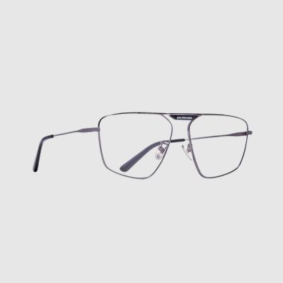 pair of grey balenciaga eyeglasses