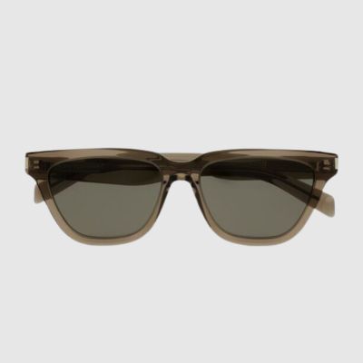 pair of transparent brown saint laurent sunglasses