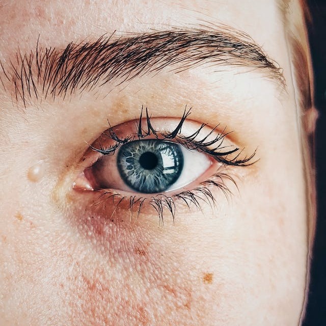woman blue eyes closeup