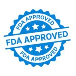 FDA approved badge blue
