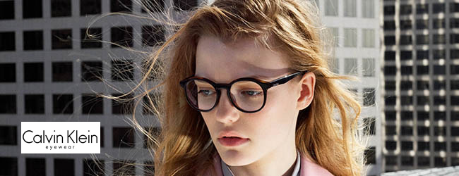 Woman Wearing Calvin Klein Designer Eyeglass Frames