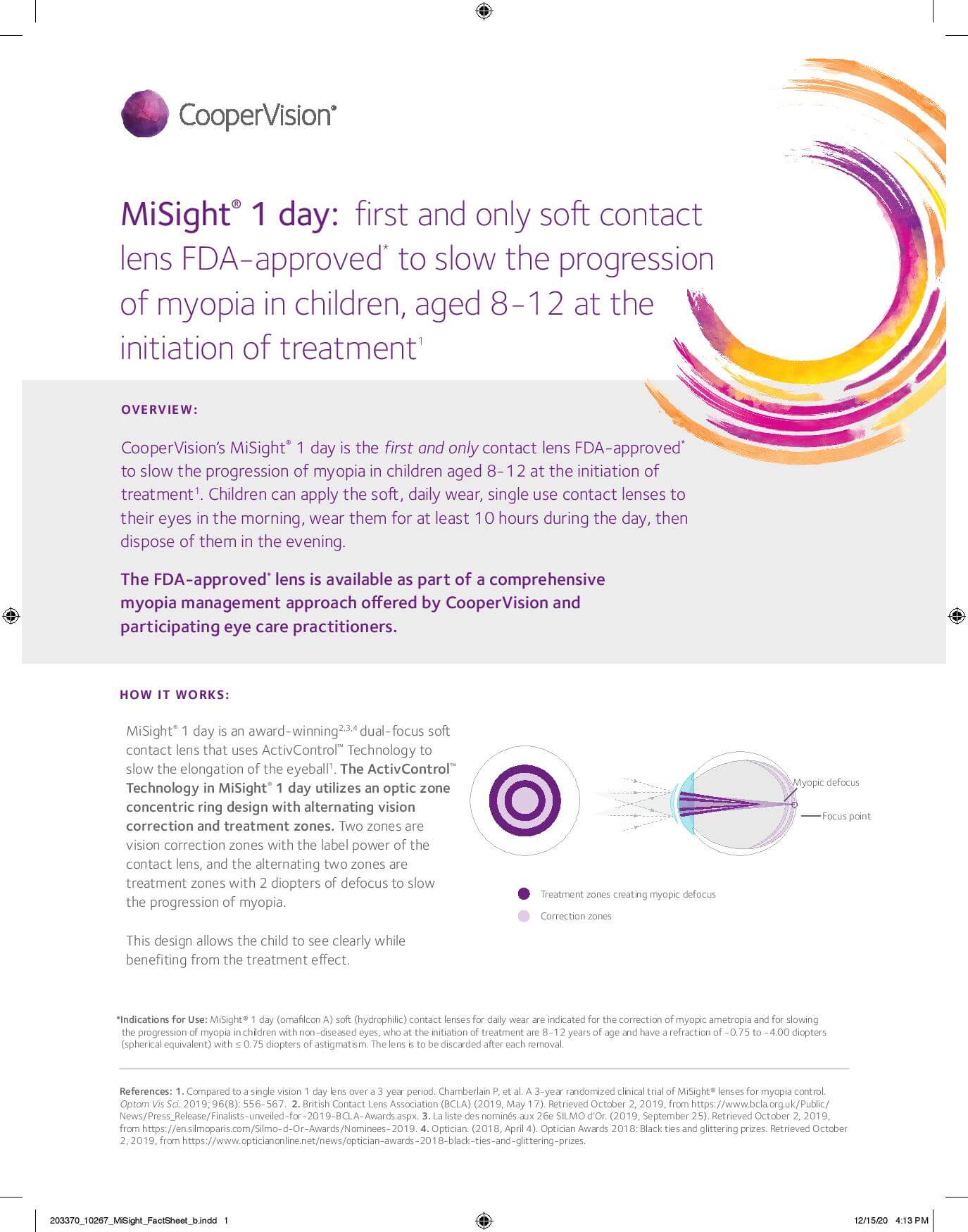 MiSight Fact Sheet - Page 1