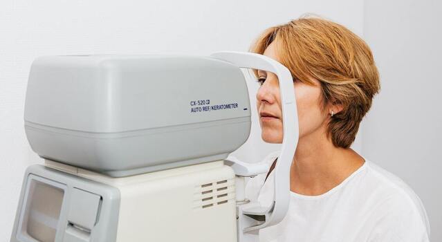 woman at an eye exam