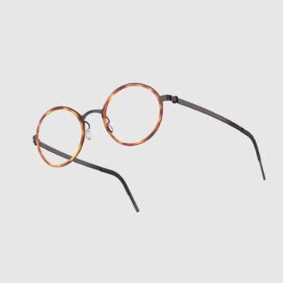 pair of round gray lindberg eyeglasses