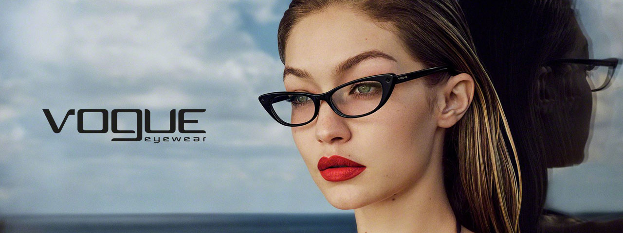 Woman Wearing Vogue Designer Eyeglass Frames
