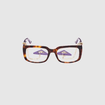 pair of amber and purple guess eyeglasses