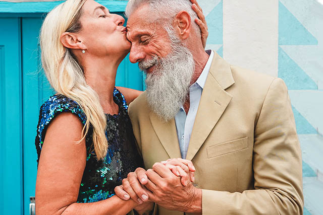 Happy Senior Couple Having Tender Moments Outdoor Mature Peopl