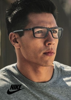 Model wearing Nike eyeglasses