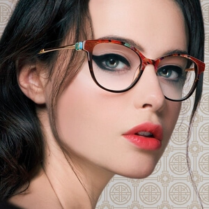 Model wearing COCO SONG glasses